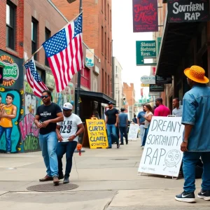 Memphis street scene celebrating the cultural impact of Hustle & Flow