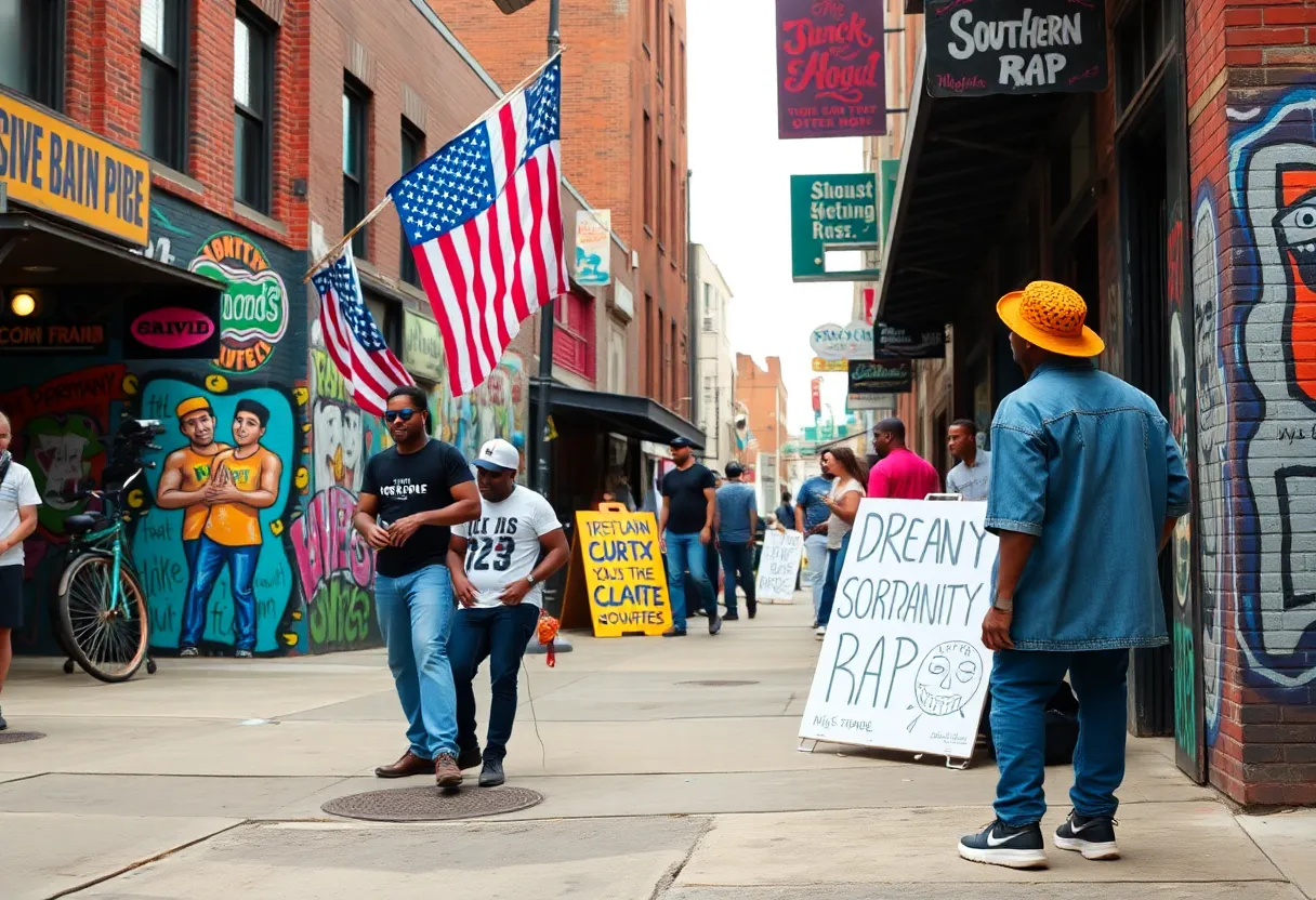 Memphis street scene celebrating the cultural impact of Hustle & Flow