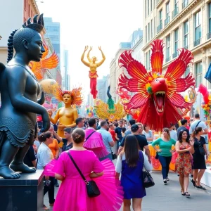A vibrant illustration representing arts and culture events in Memphis