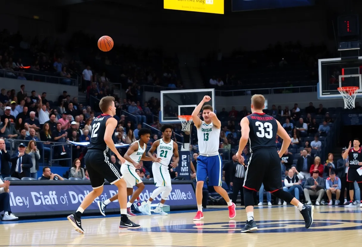 University of Memphis men's basketball team playing against Temple