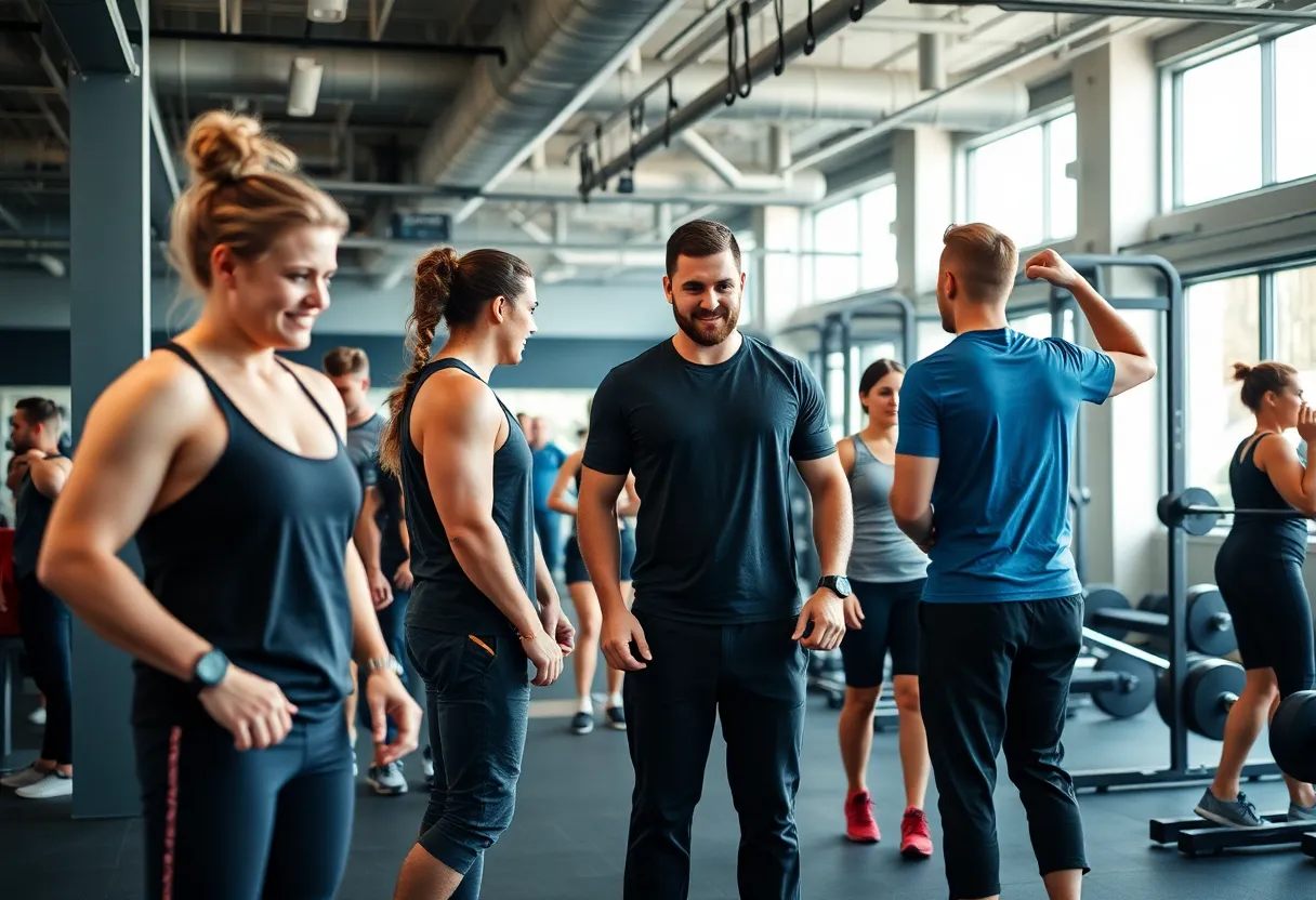Trainers guide clients in a gym in Memphis