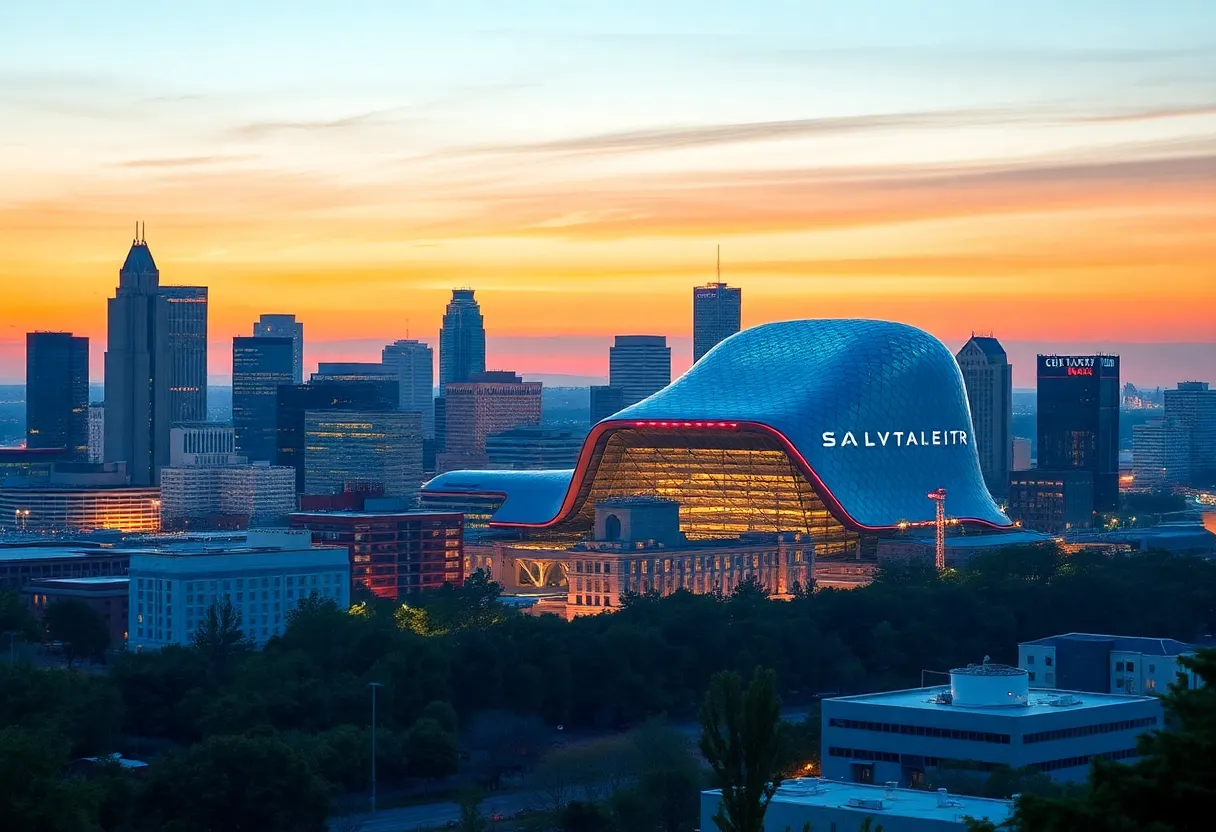 Futuristic skyline of Memphis with Gigafactory
