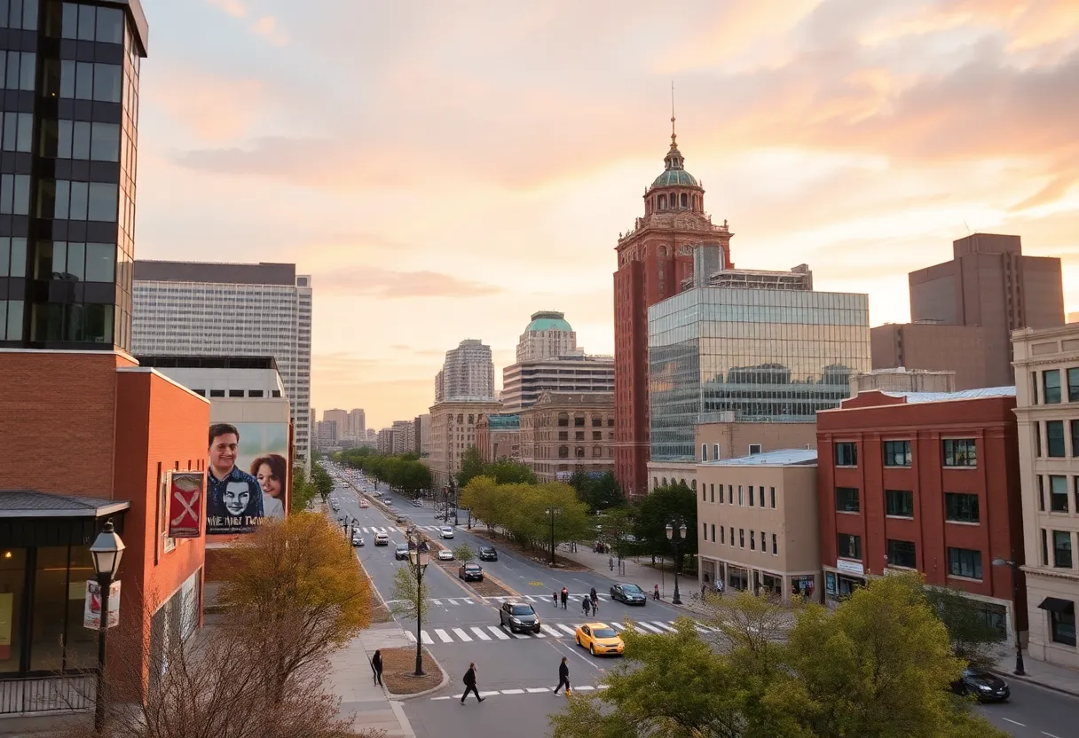 Memphis cityscape with Mayor receiving an award