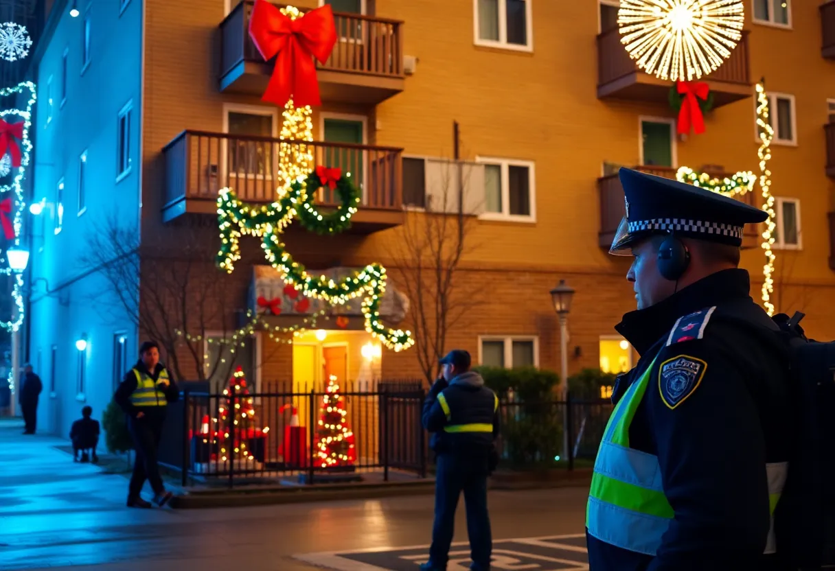 Police at the scene of a shooting incident in a Memphis apartment complex
