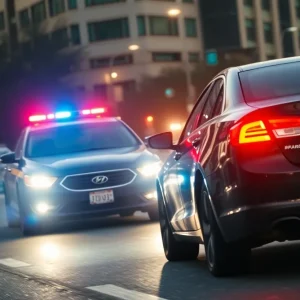 Dramatic police chase scene in Memphis showcasing urgency