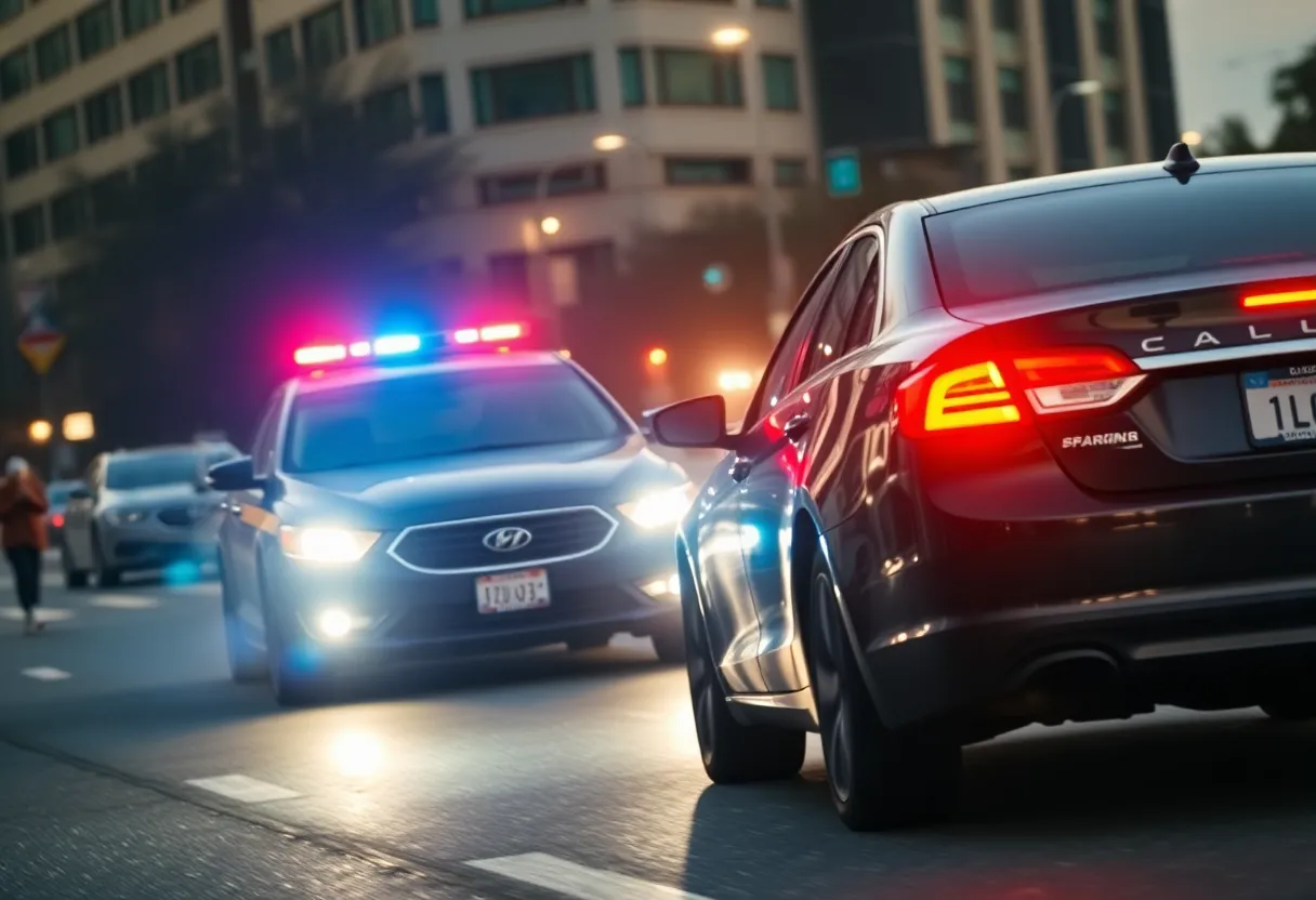 Dramatic police chase scene in Memphis showcasing urgency