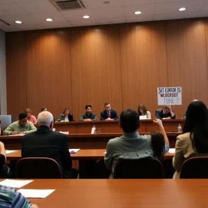 Members of the Memphis School Board discussing serious allegations in a meeting