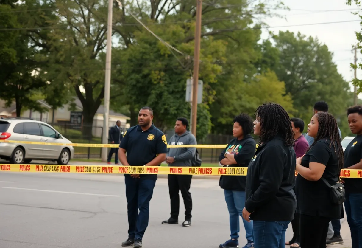 Police scene in Memphis after a shooting incident