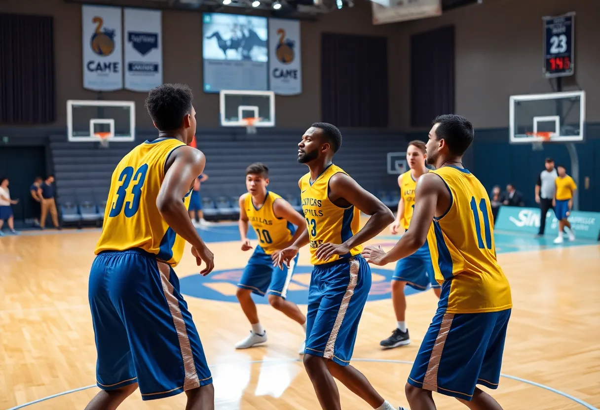 Memphis Tigers executing defensive strategy during basketball game.