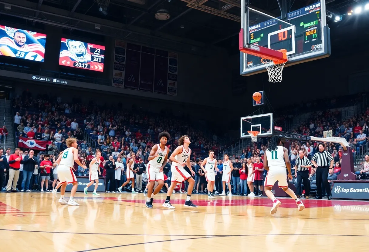 Memphis Tigers basketball team competing in a game