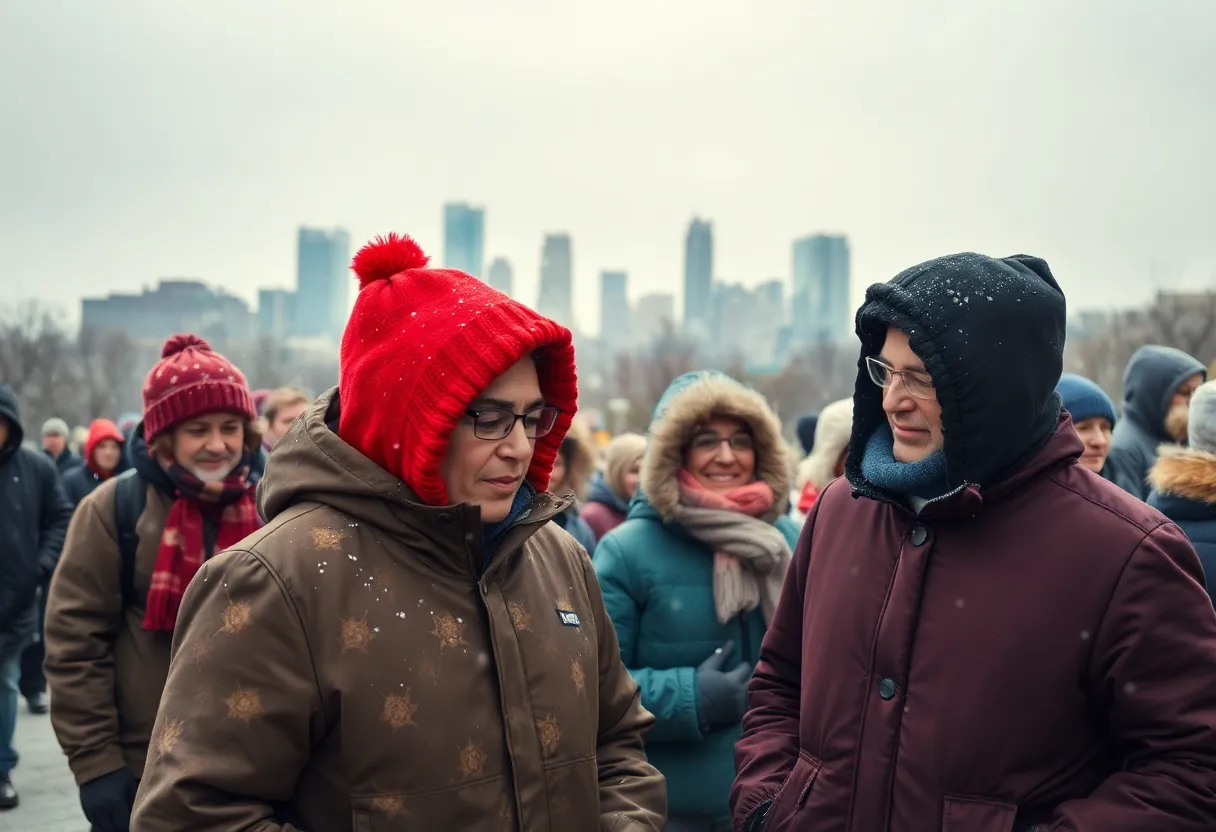 People enjoying a winter day in Memphis with cold temperatures