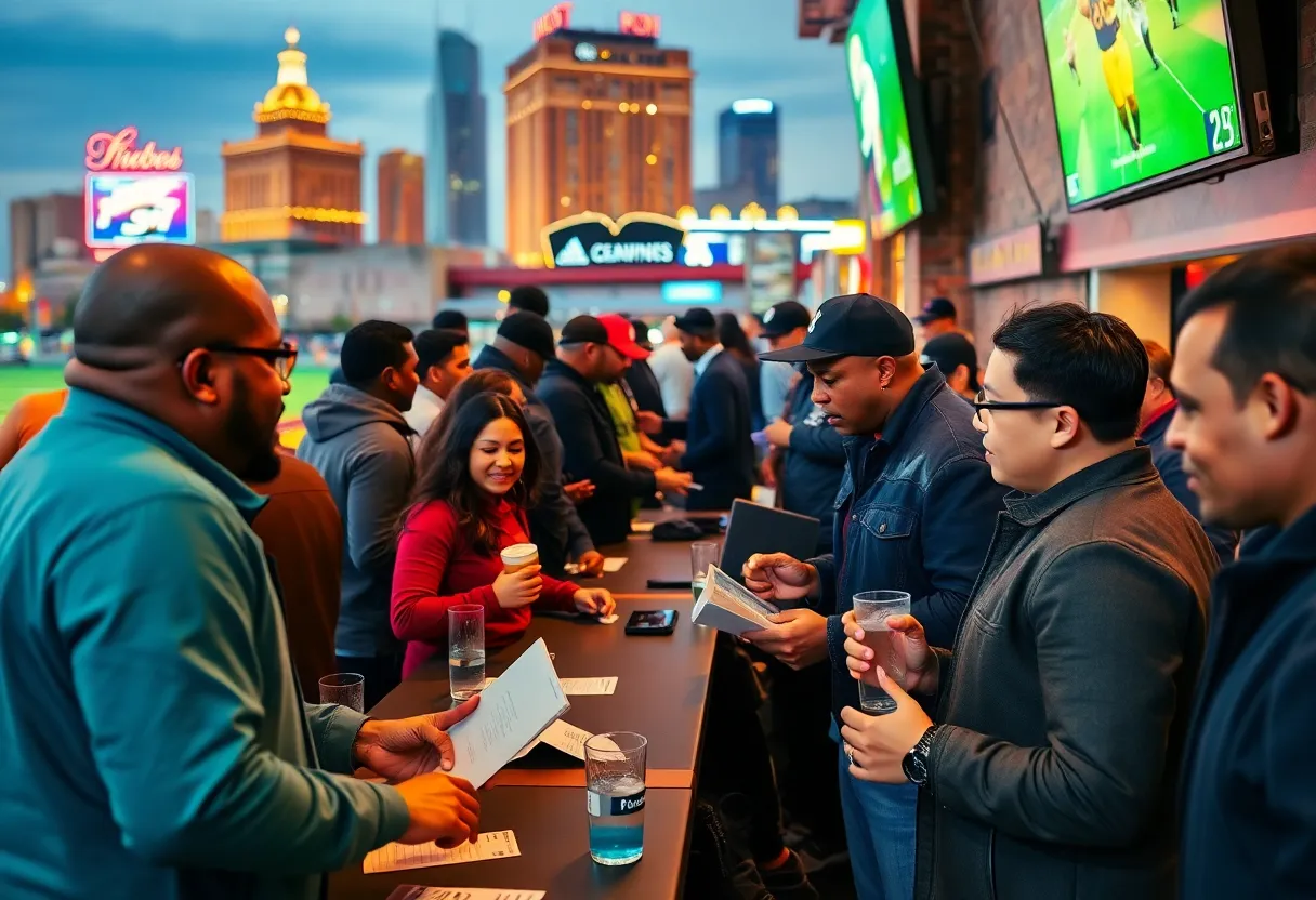 Group of people engaging in sports betting in Memphis