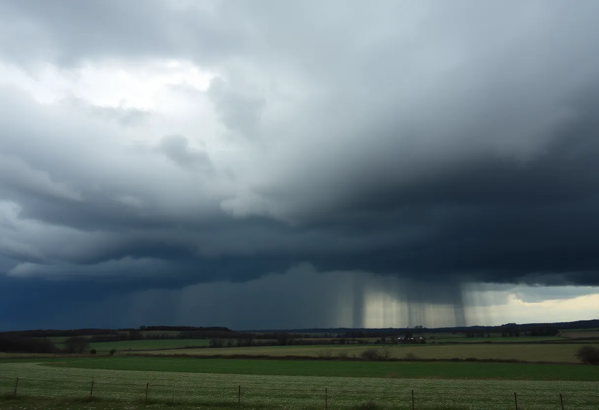 Stormy weather with rain and snow in the Mid-South.