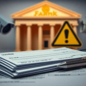 Check fraud and banking security themed image