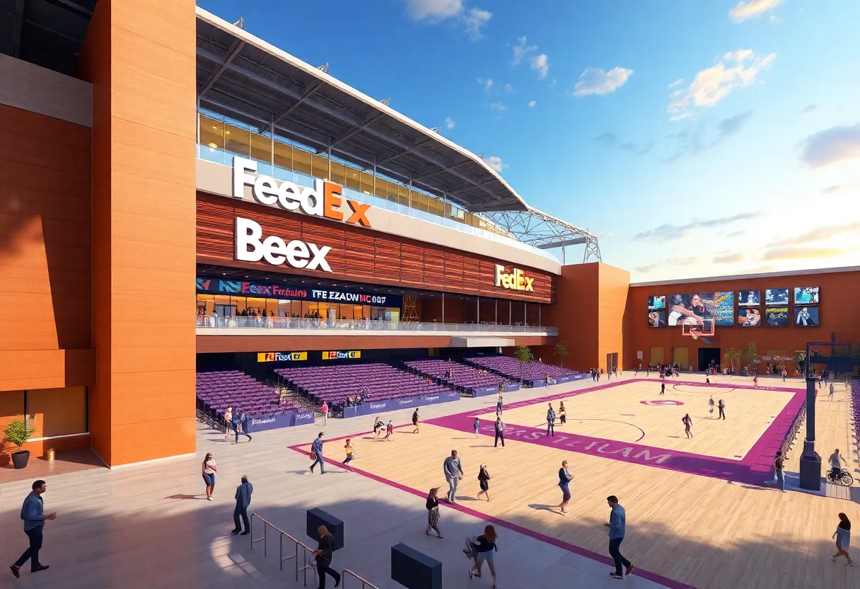 Artist's rendering of the FedExForum after renovations