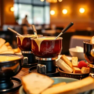 Fondue dishes at The Melting Pot restaurant