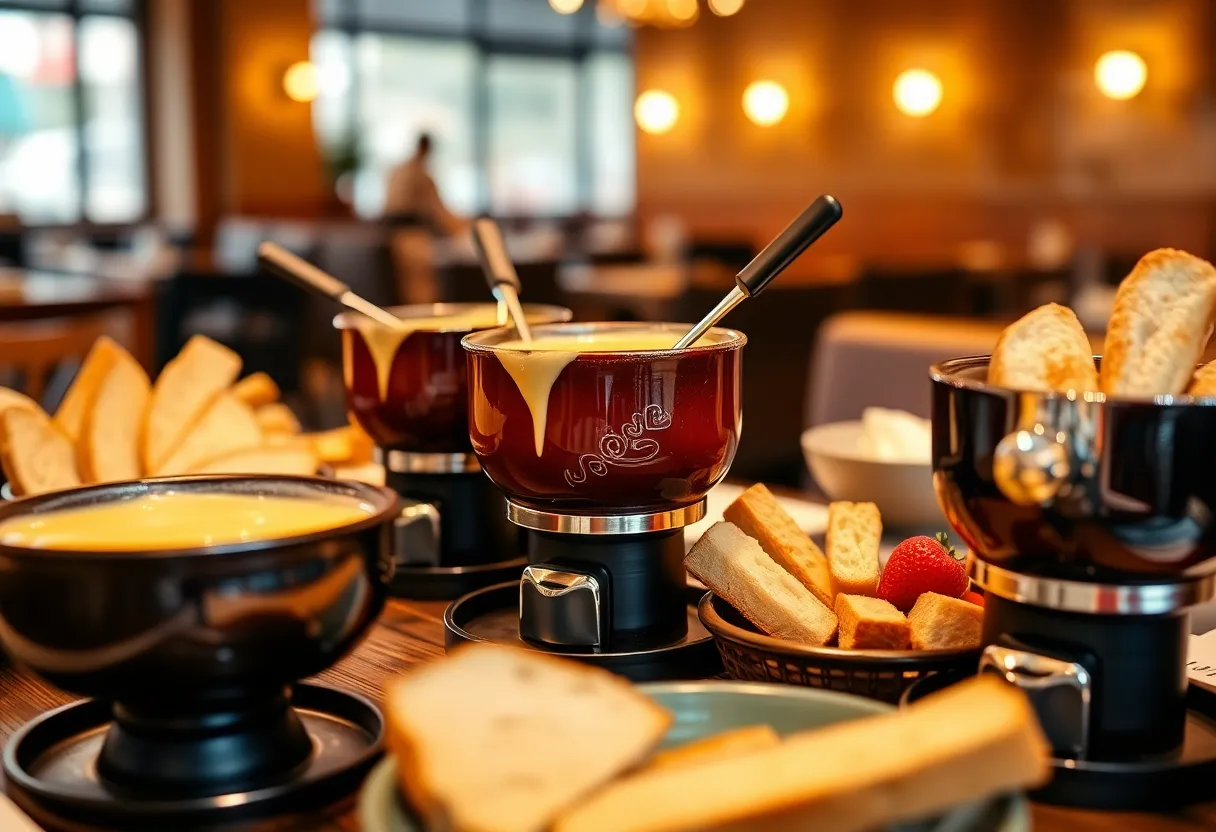 Fondue dishes at The Melting Pot restaurant