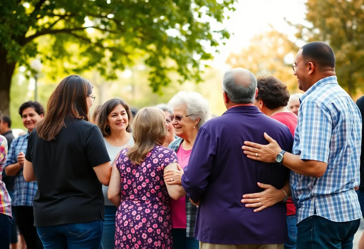 Community members gathering in Memphis for Alzheimer’s awareness activities.