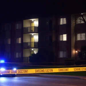 Police car at an apartment complex crime scene in Memphis