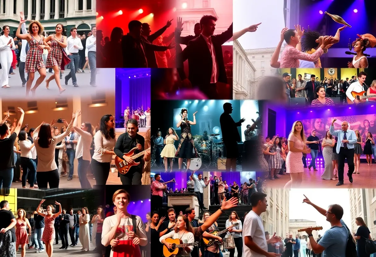 A vibrant collage of arts and cultural events in Memphis with dance and music