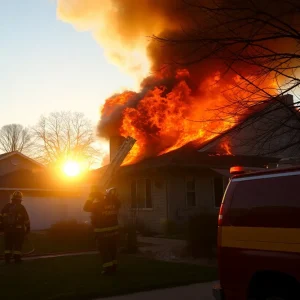 Firefighters battling a house fire in Memphis
