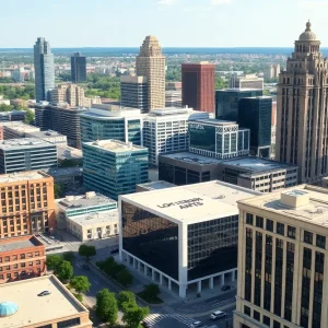 Cityscape of Memphis highlighting hotel buildings