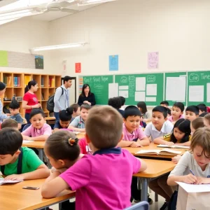 Students in a classroom showing diversity and support.