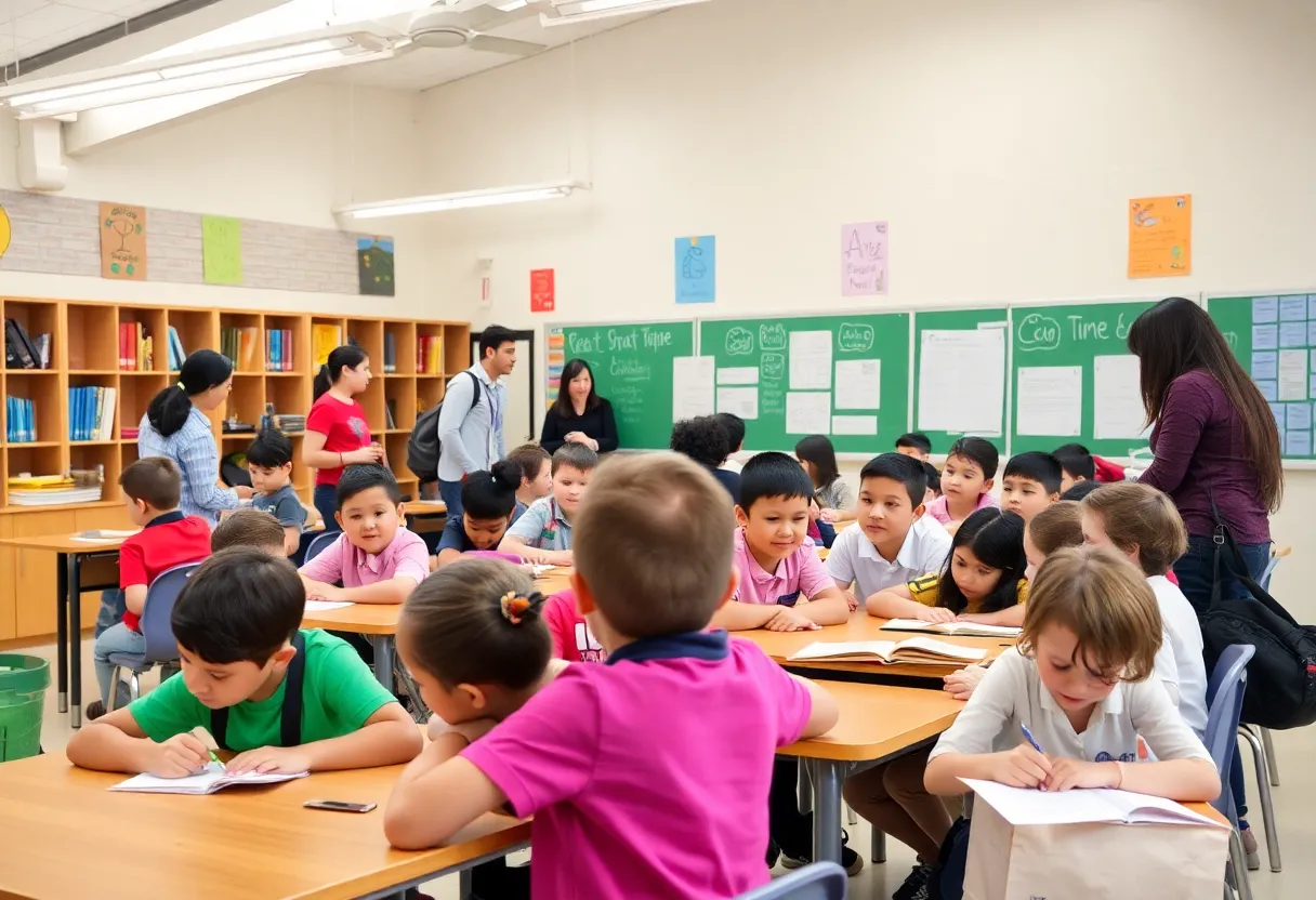 Students in a classroom showing diversity and support.