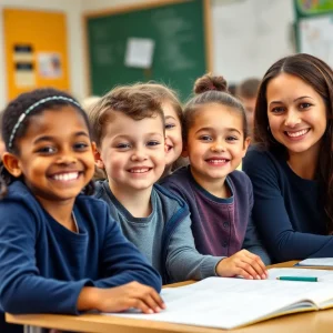 Students learning in a safe and inclusive classroom environment.
