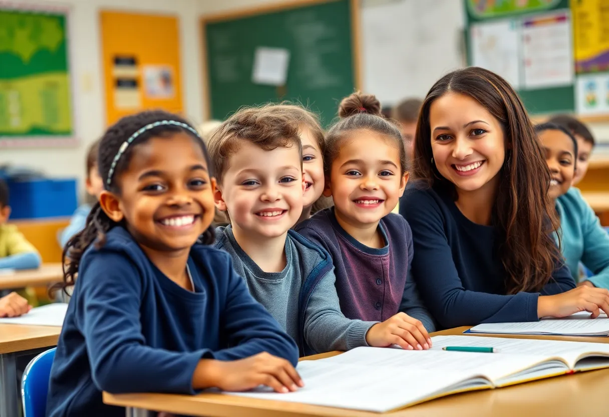 Students learning in a safe and inclusive classroom environment.