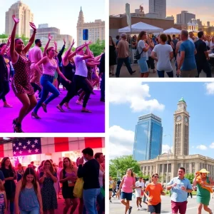 A collage showcasing different events in Memphis, including dance, food, and family activities.