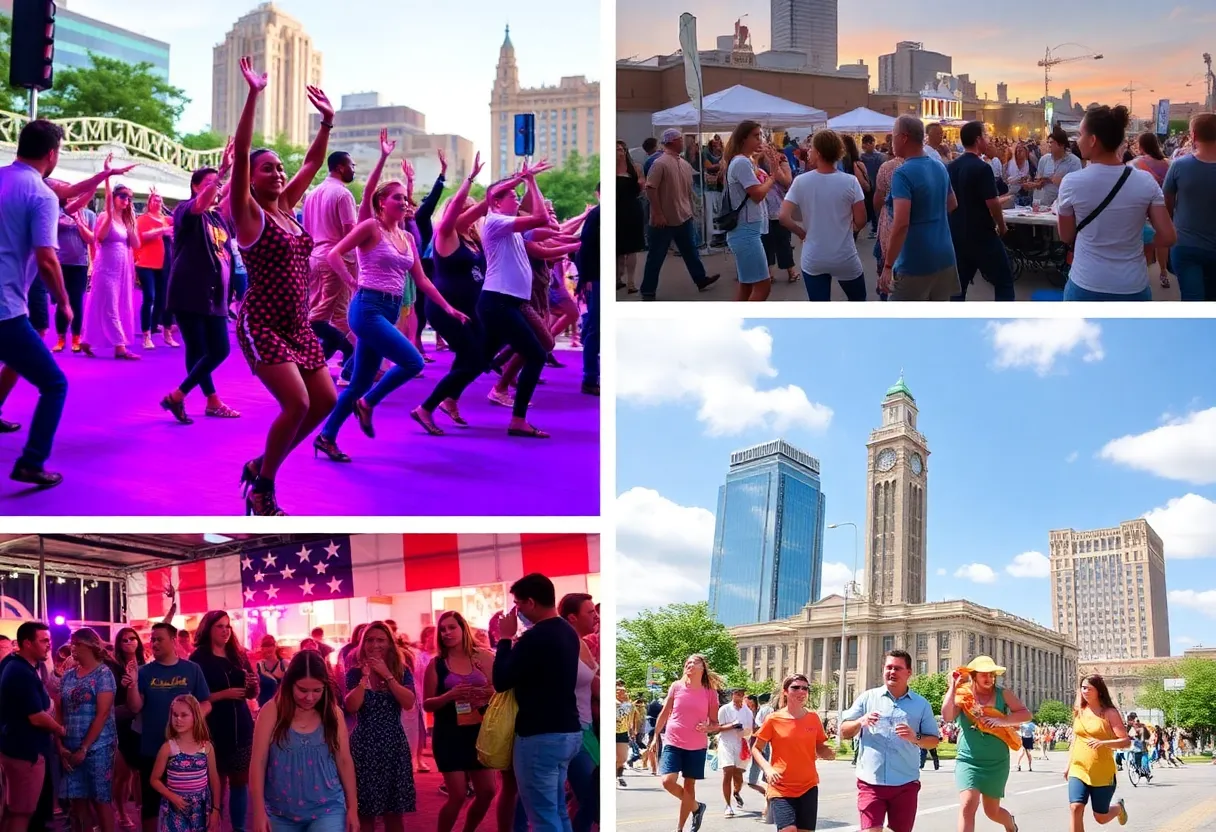 A collage showcasing different events in Memphis, including dance, food, and family activities.