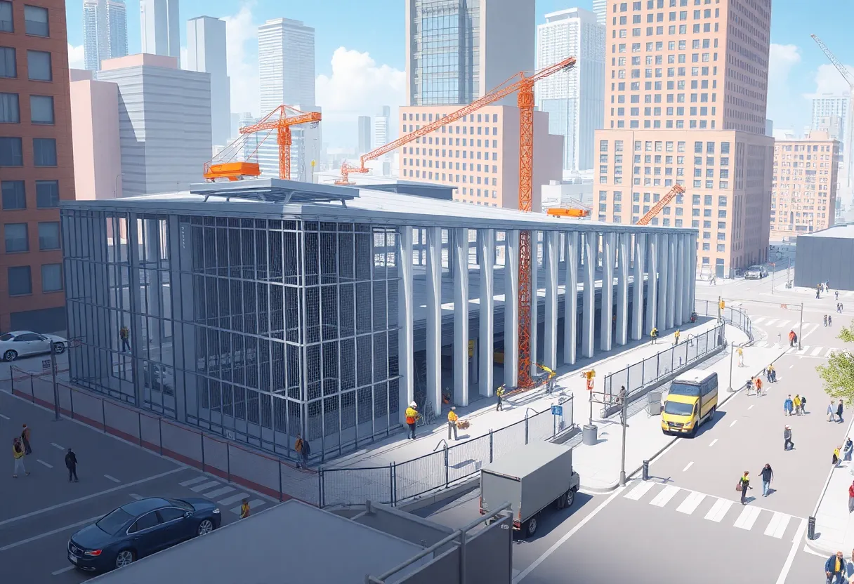 Conceptual illustration of a new jail facility under construction in Memphis.