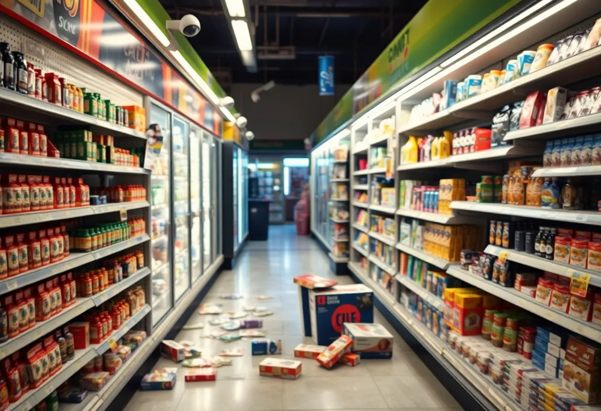 Interior view of Save A Stop 2 convenience store after burglary