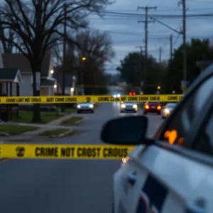 Police scene in South Memphis after a tragic shooting incident