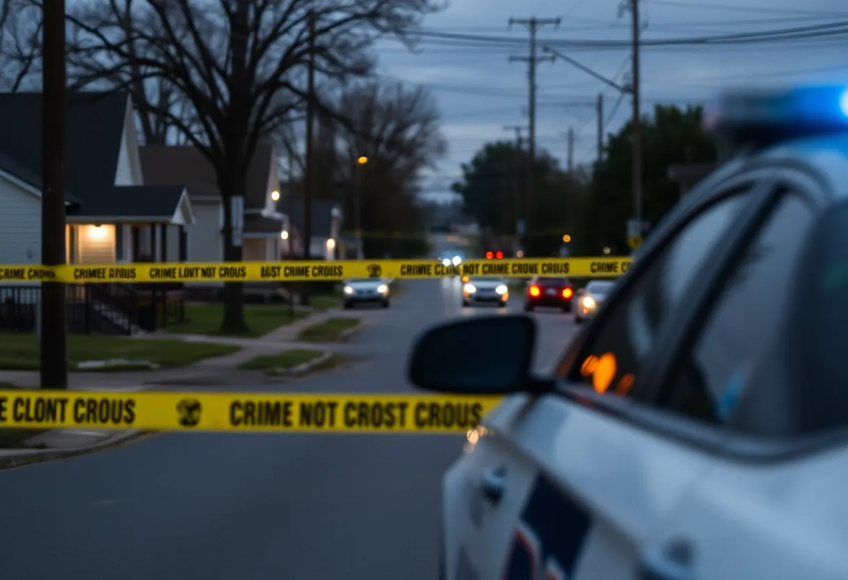 Police scene in South Memphis after a tragic shooting incident