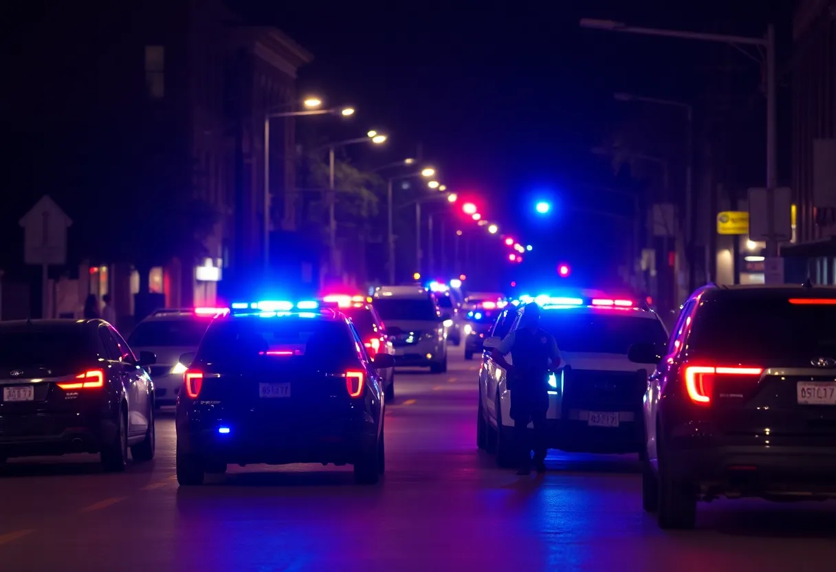 Police and emergency response at a shooting scene in South Memphis