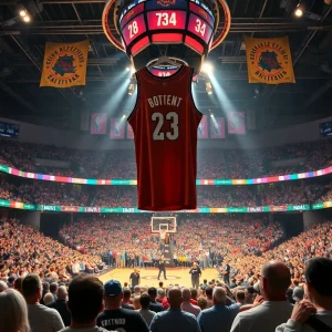 Fans celebrating the retirement of Tony Allen's jersey at the FedExForum.