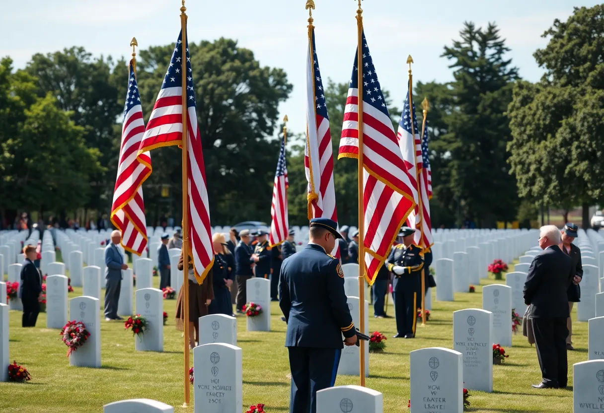 People gathered at Arlington National Cemetery for a tribute ceremony honoring a fallen hero.
