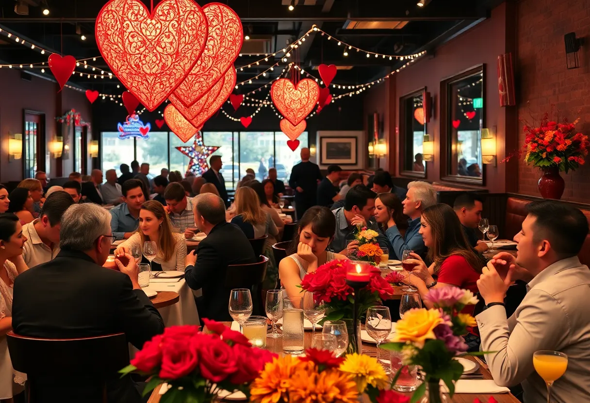 Couples dining at a Memphis restaurant on Valentine's Day