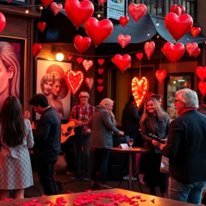 Couples celebrating Valentine's Day in Memphis with music and art.