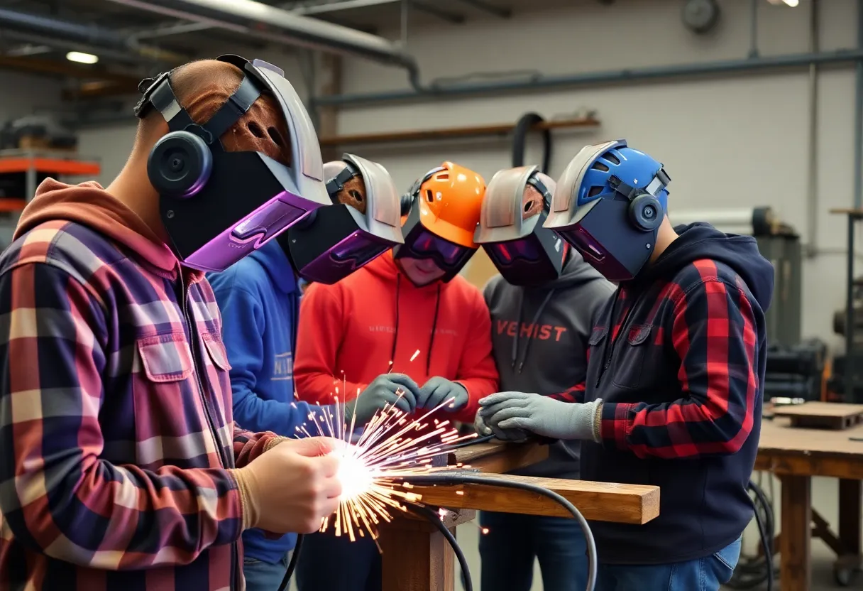 Students participating in hands-on welding training at Memphis Welding School