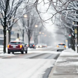 Snow-covered streets in Memphis during the winter storm