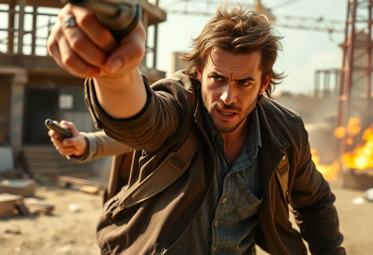 Poster for A Working Man featuring action scenes and tense atmosphere.