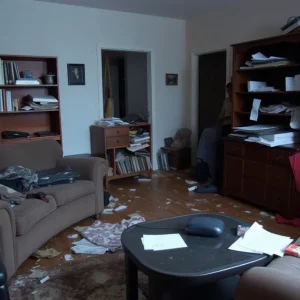 Damage caused by a burglary in an apartment