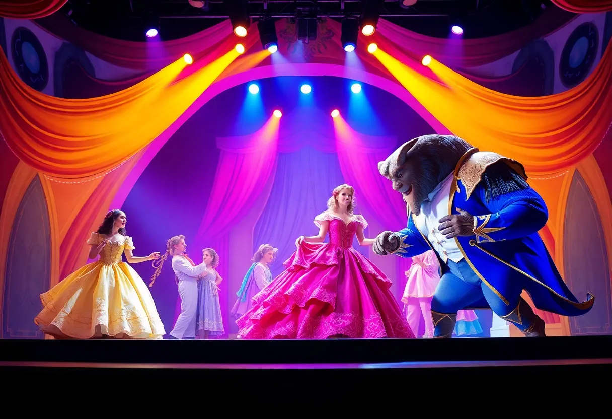 The stage set of Beauty and the Beast at Theatre Memphis