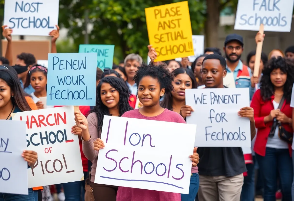Community members rallying for local school control in Memphis