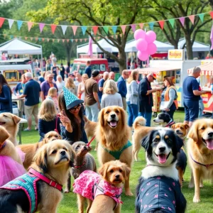 Dogs and their owners celebrating at Dogchella in Memphis