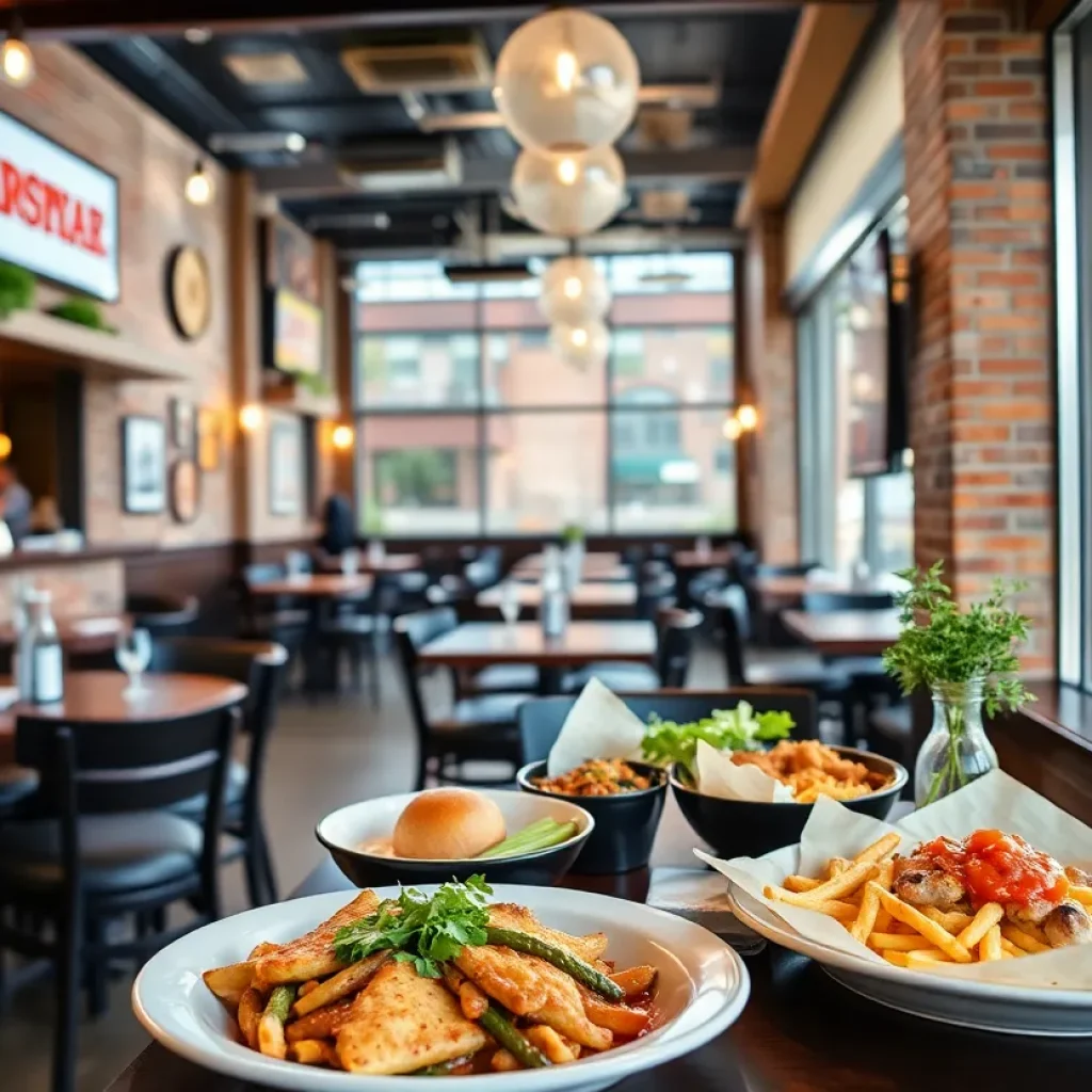 A collection of restaurants in Downtown Memphis showcasing diverse culinary options.