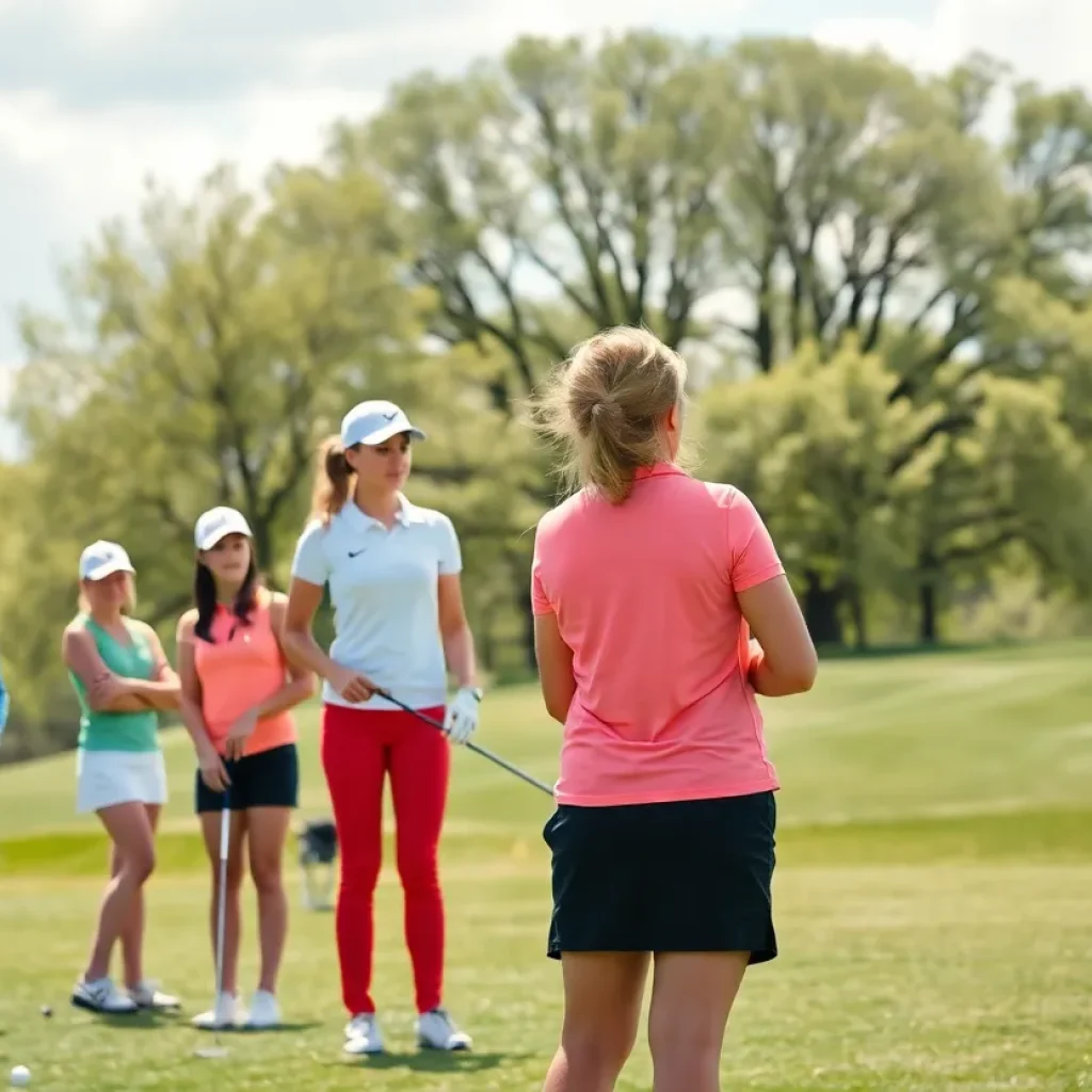 Fighting Illini women's golf team on the course during Spring Break Shootout